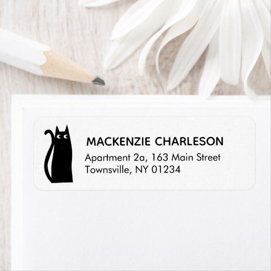 Zwart Kat Kat Kat Kat-label Etiket (Insitu)