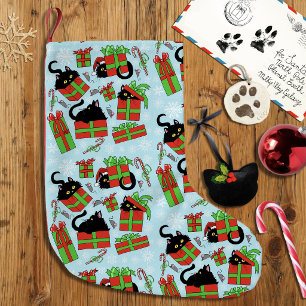 Zwart Kat Kerst Cadeaus Patroon Kleine Kerstsok