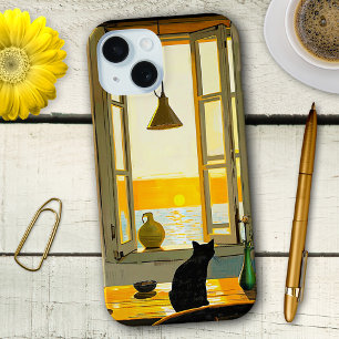  zwart kat kunst telefoon geval