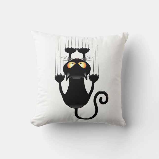 Zwart kat kussen (Voorkant)
