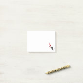 Zwart kat met hart post-it® notes (Op bureau)