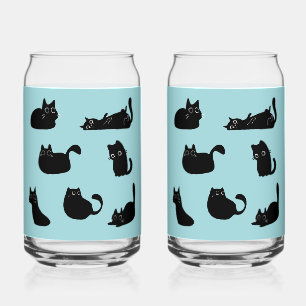 Zwart Kat Patroon Blikvorm Glas
