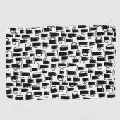 Zwart kat patroonhanddoek golfhanddoek (Horizontaal)