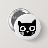 Zwart Kat Ronde Button 5,7 Cm (Voorkant /achterkant)