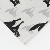 Zwart kat schaduw silhouet patroon ontwerp fleece deken (Hoek)