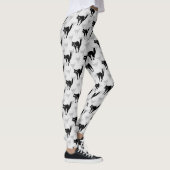 Zwart kat schaduw silhouet patroon ontwerp leggings (Rechts)