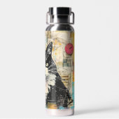  zwart kat schilderij naam waterfles (Achterkant)