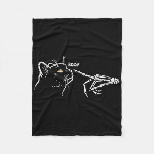 Zwart Kat Skelet Hand Boop Halloween Pet Vrouwen G Fleece Deken