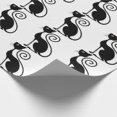 Zwart Kat  stijlontwerp Cadeaupapier (Hoek)