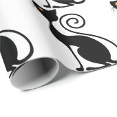 Zwart Kat  stijlontwerp Cadeaupapier (Rol Hoek)