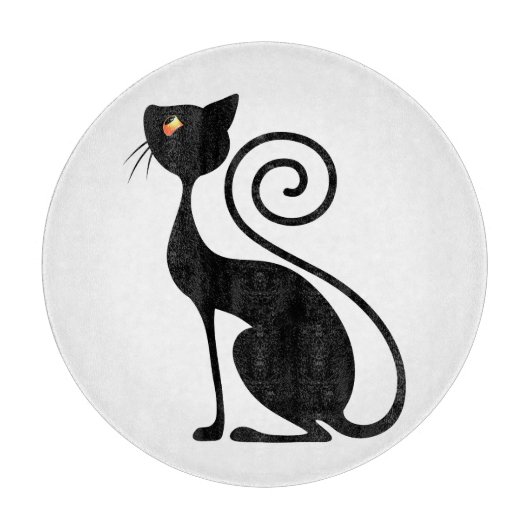 Zwart Kat stijlontwerp Snijplank (Voorkant)