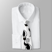 Zwart Kat  stijlontwerp Stropdas (Gebonden)