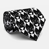 Zwart kat Stropdas elegant patroon (Opgerold)