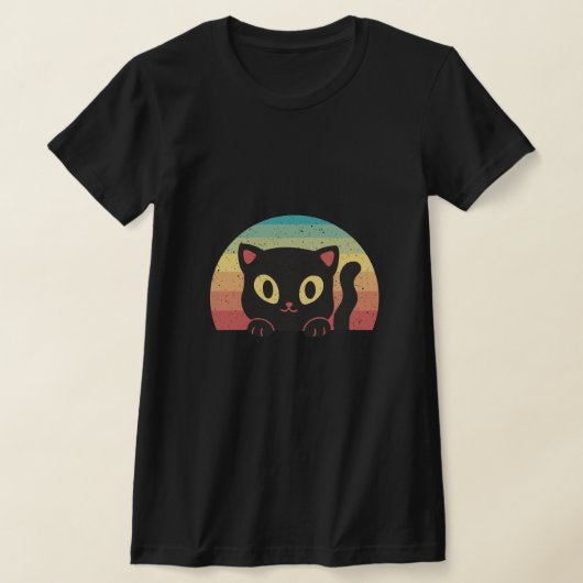 Zwart kat t-shirt (Laagn)