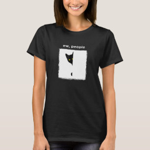 Zwart kat tegen sociaal volk Introvert kat T-shirt