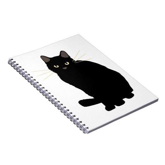 Zwart Kat Tekening Schattige Zwart Kat Moeder Kat Notitieboek (Rechterzijde)