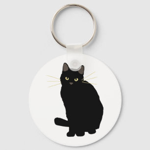 Zwart Kat Tekening Schattige Zwart Kat Moeder Kat Sleutelhanger