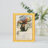  zwart kat Violin Halloween Briefkaart (Staand voorkant)