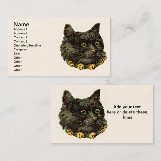  zwart Kat Visitekaartje (Voorkant / Achterkant)