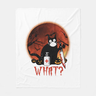 Zwart Kat Wat Kat Muderous T Shirtblack kat wat Fleece Deken