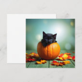 Zwart katje in een pompoen (Voorkant / Achterkant)