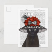 Zwart katje met Pet van Fabulous Briefkaart (Voorkant / Achterkant)
