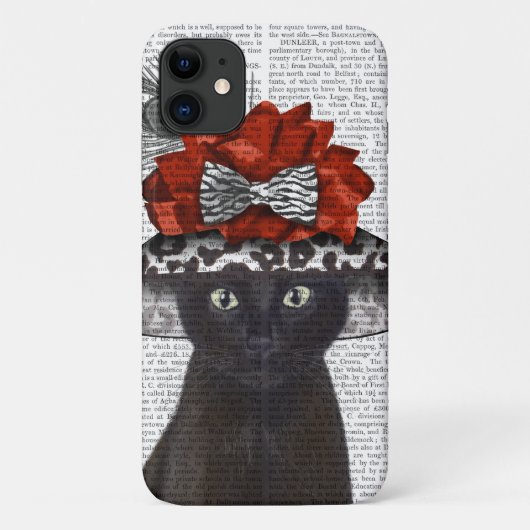 Zwart katje met Pet van Fabulous Case-Mate iPhone Case (Achterkant)