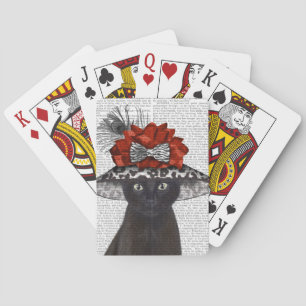 Zwart katje met Pet van Fabulous Pokerkaarten