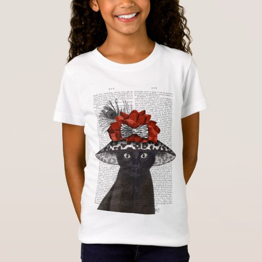 Zwart katje met Pet van Fabulous T-shirt (Voorkant)