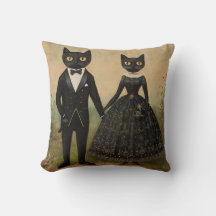 Zwart kattenkoppel vintage volkskunst gotische vic