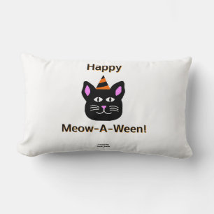 Zwart kattenmeow-A-Ween lumbar Pillow Kussen