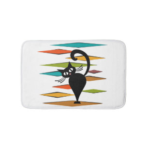 Zwart kattenontwerp uit de middeleeuwen badmat