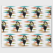 Zwart kattenontwerp uit de middeleeuwen cadeaupapier (Vlak)