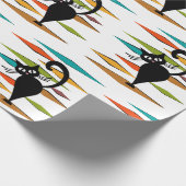 Zwart kattenontwerp uit de middeleeuwen cadeaupapier (Hoek)