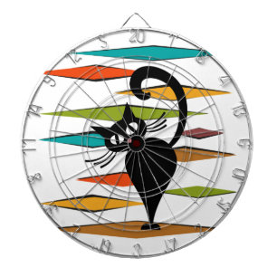 Zwart kattenontwerp uit de middeleeuwen dartbord