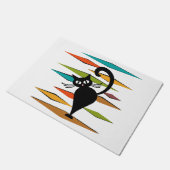 Zwart kattenontwerp uit de middeleeuwen deurmat (Schuin)