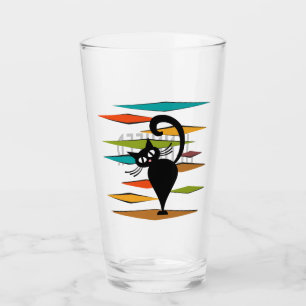 Zwart kattenontwerp uit de middeleeuwen glas