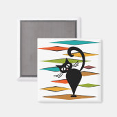 Zwart kattenontwerp uit de middeleeuwen magneet (Voorkant / Achterkant)