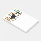 Zwart kattenontwerp uit de middeleeuwen post-it® notes (Schuin)