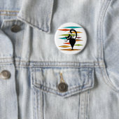 Zwart kattenontwerp uit de middeleeuwen ronde button 5,7 cm (In situ)