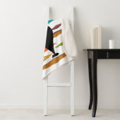 Zwart kattenontwerp uit de middeleeuwen sherpa deken (In situ)