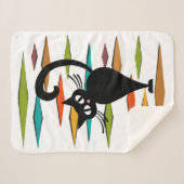 Zwart kattenontwerp uit de middeleeuwen sherpa deken (Voorkant (horizontaal))