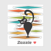 Zwart kattenontwerp uit de middeleeuwen sticker (Vel)