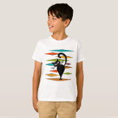 Zwart kattenontwerp uit de middeleeuwen t-shirt (Voorkant volledig)