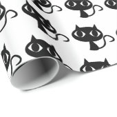 Zwart kattenpapier cadeaupapier (Rol Hoek)