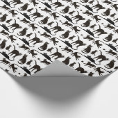 Zwart kattenpapier cadeaupapier (Hoek)
