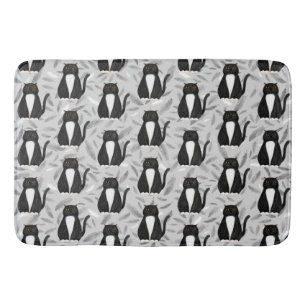 Zwart kattenpatroon Bath Mat