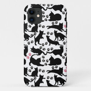 Zwart kattenpictogram met poten iPhone 11 hoesje