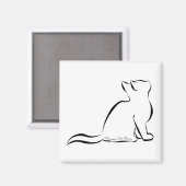 Zwart kattensilhouet, binnentekst magneet (Voorkant / Achterkant)