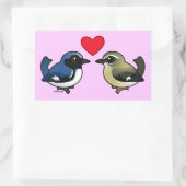 Zwart-keel blauwe liefde rechthoekige sticker (Tas)